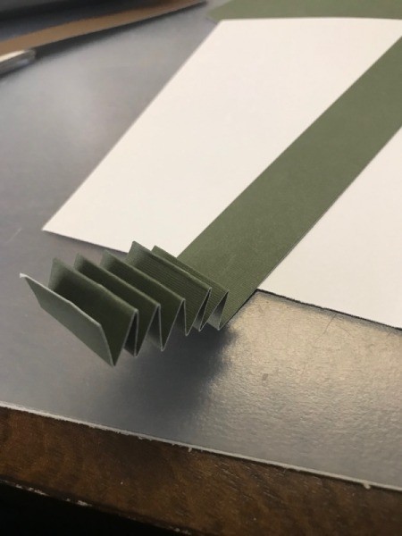 Christmas Tree Holiday Card - continuing to fold strips