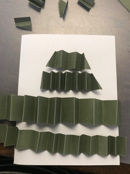 Christmas Tree Holiday Card - snip ends to create the triangular shape of the tree