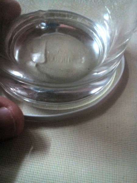 Decorative Recycled Drinking Glass Stand - wrap them around the glass creating a circle, glue together