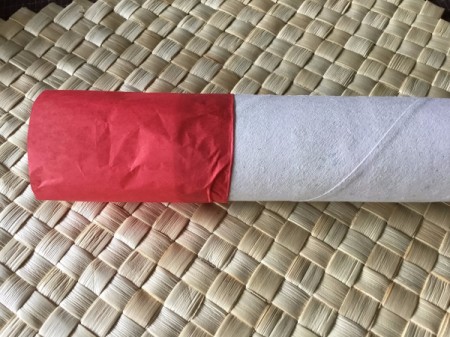 Cardboard Tube Santa Claus Ornament - glue in place for hat and repeat at bottom for suit