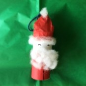 Cardboard Tube Santa Claus Ornament - finished Santa ornament