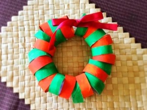 Cardboard Tube Christmas Wreath Wreath - finished wreath