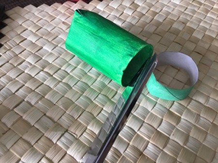 Cardboard Tube Christmas Ring Wreath - cut into 3/4 inch rings when dry