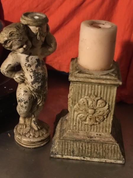 Revamping an Old Statue Lamp - use pedestal for a candle holder
