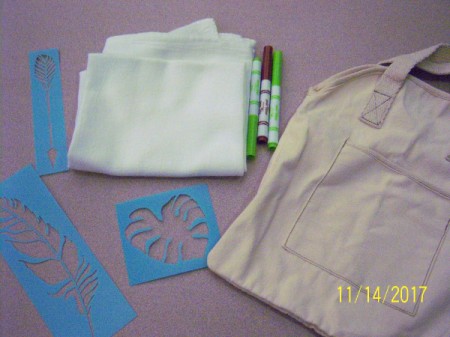 Stenciled Tea Towels or Bags - supplies