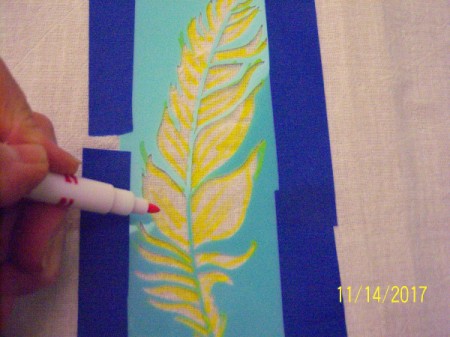 Stenciled Tea Towels or Bags - coloring in design