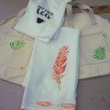 Stenciled Tea Towels or Bags - finished towels