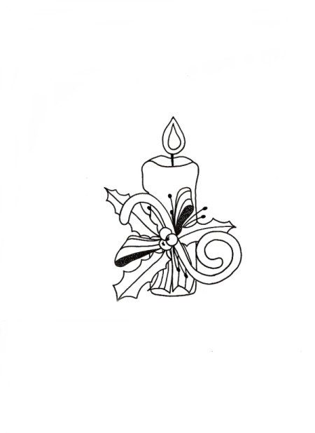 Candle of Light Christmas Card - drawing