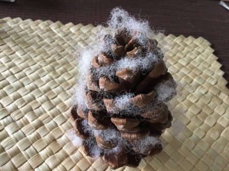 Christmas Pinecones - glue on fluff