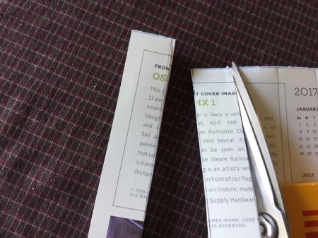 Upcycled Calendar Christmas Wreath - cut along the lines