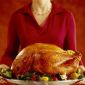 Woman Holding Turkey