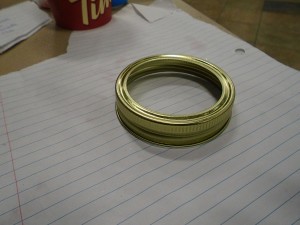 A canning jar ring.