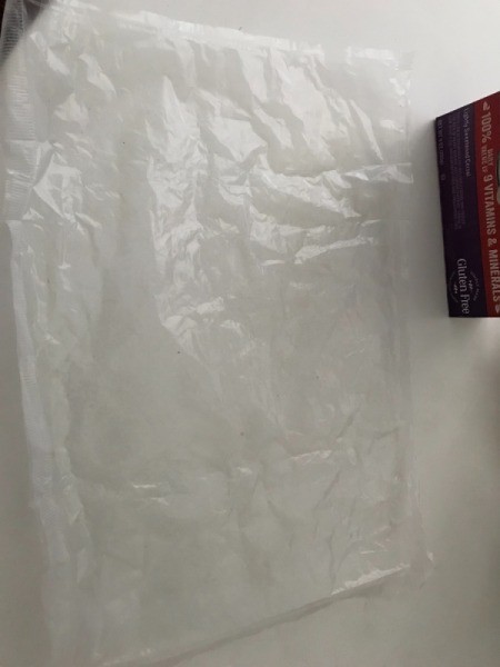 A liner from the inside of a cereal box.