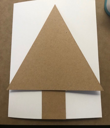 Christmas Tree Card - fold construction paper for card and cut out tree shapes