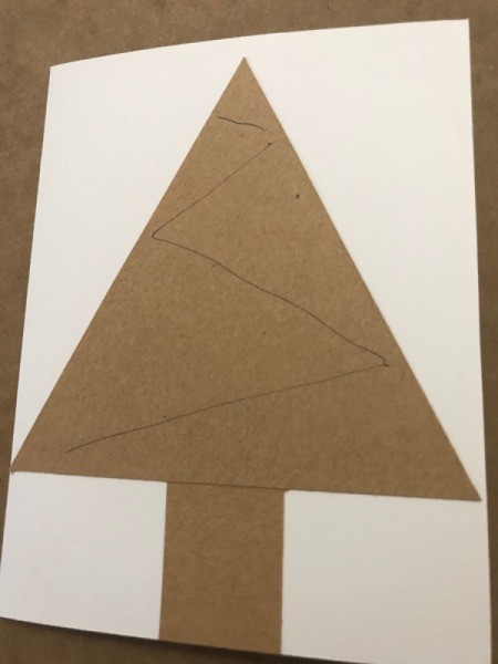 Christmas Tree Card - glue lines for kids