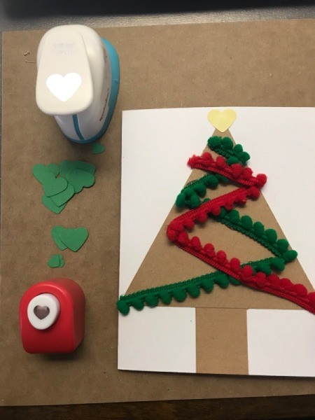 Christmas Tree Card - make ornaments and tree topper with hole punches