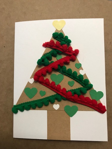 Christmas Tree Card - add ornaments and topper to card