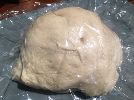 dough wrapped in plastic