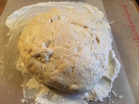 raised dough on board