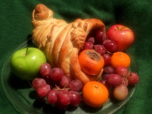 Beautiful Cornucopia Bread filled with fruit