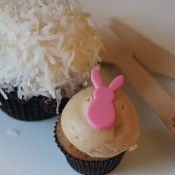 A large and small cupcake as part of a promotion.