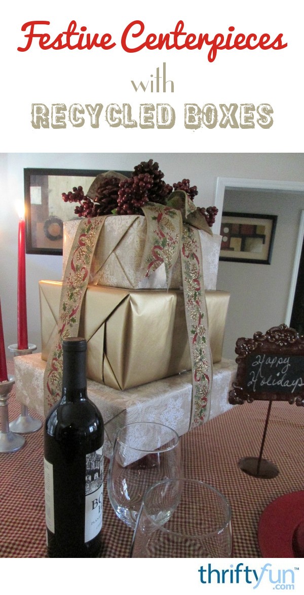 Recycled Gift Wrapped Boxes as Festive Centerpieces ThriftyFun