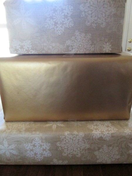 Recycled Boxes as Festive
Centerpieces - wrapped boxes