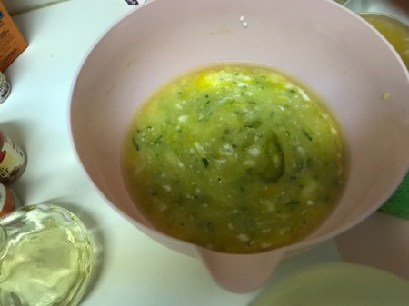 adding zucchini to wet ingredients