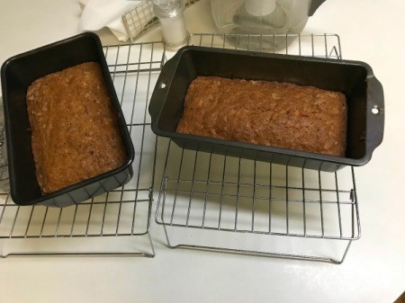 Zucchini Bread cooling in pans on rack