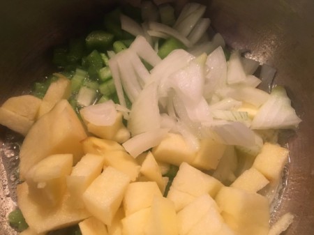 cooking apple, onion and celery