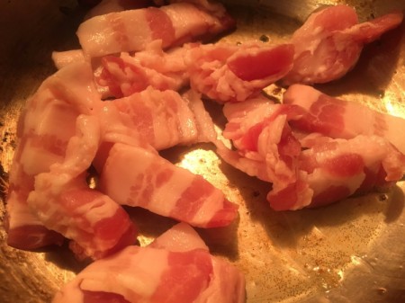 cooking bacon pieces