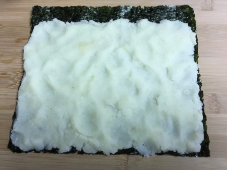 Mashed Potato spread on nori