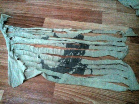 Handcrafted Rag Made From Old Shirts - folds opened up