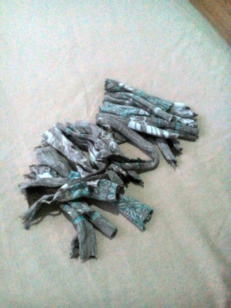 Handcrafted Rag Made From Old Shirts - cut other shirt into strips