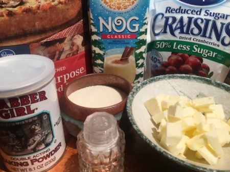 Cranberry Eggnog Scones ingredients