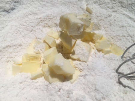 butter chunks in flour