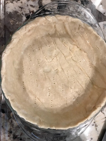 Pie crust in glass pie pan