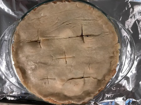 sealed Blueberry Apple Pie with slits