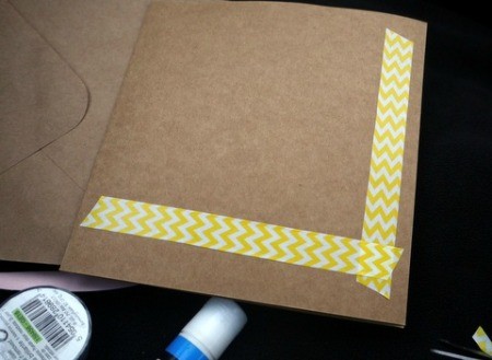 Handcrafted Greeting Card with Stickers and Tape - repeat along the bottom