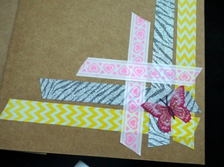 Handcrafted Greeting Card with Stickers and Tape - apply stickers in the lower right corner