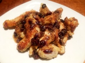 Cranberry Orange Mustard Chicken on plate