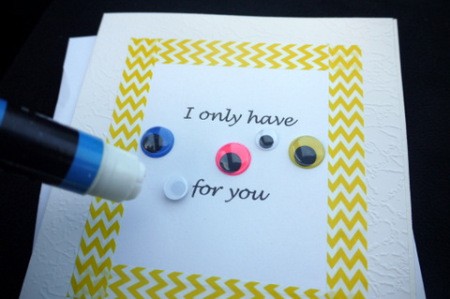 Eyes for You Greetings Card - attach wiggle eyes, use glue if necessary