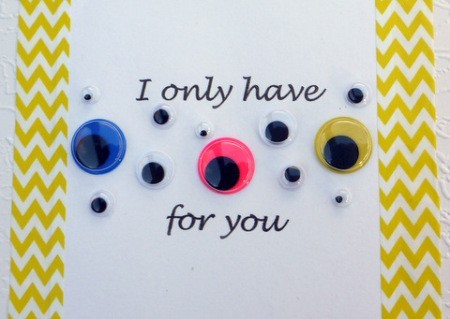 Eyes for You Greetings Card - using different sizes and colors of eyes