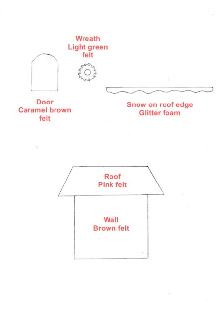 Gingerbread House Christmas Collage - patterns for house parts