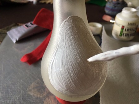 Upcycled Light Bulb Penguin - paint tummy area white