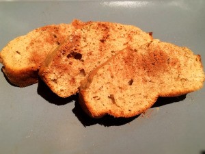 Eggnog Bread slices of bread with cinnamon and nutmeg