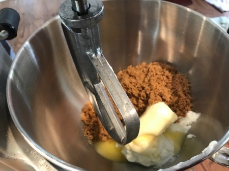 mixing butter, sugar and yogurt