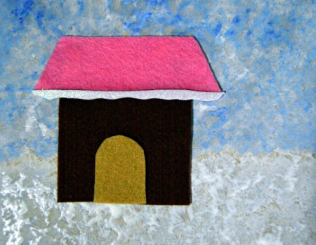 Gingerbread House Christmas Collage - house with door, roof and snow added