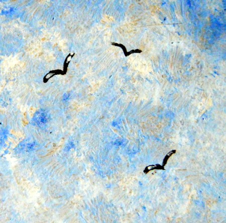 Gingerbread House Christmas Collage - birds in the sky