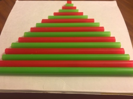 3D Straw Christmas Tree Gift Box - glue straws to box leaving space for a trunk